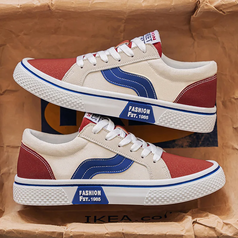 

New Men's Canvas Shoes Platform Lace Up Breathable Casual Shoes Summer City Walk Trend Versatile Sneakers for Men Zapatos Hombre