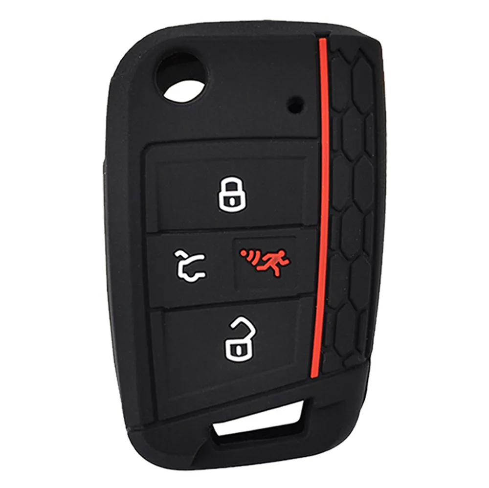 

Silicone Flip Key Smart Case Fob For VW Golf Polo Atlas Tiguan For Skoda Octavia 2016+ Remote Key Cover Shell Protector 4 Button