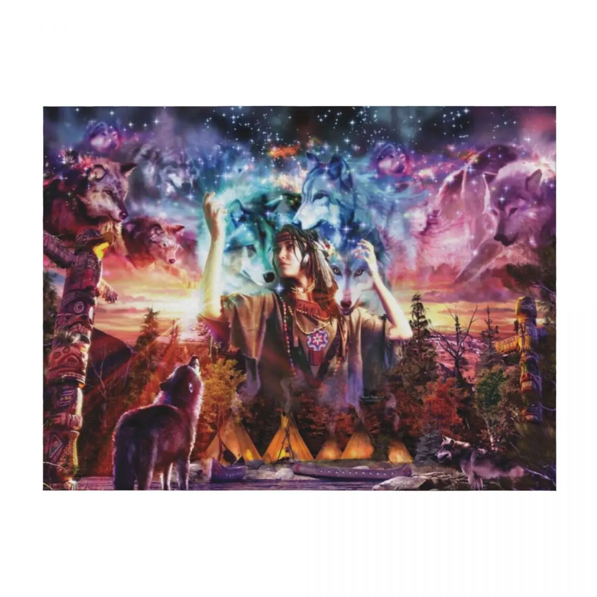 

Wolf Maiden Throw Blanket Hairys for sofa Vintage Comforter Blankets