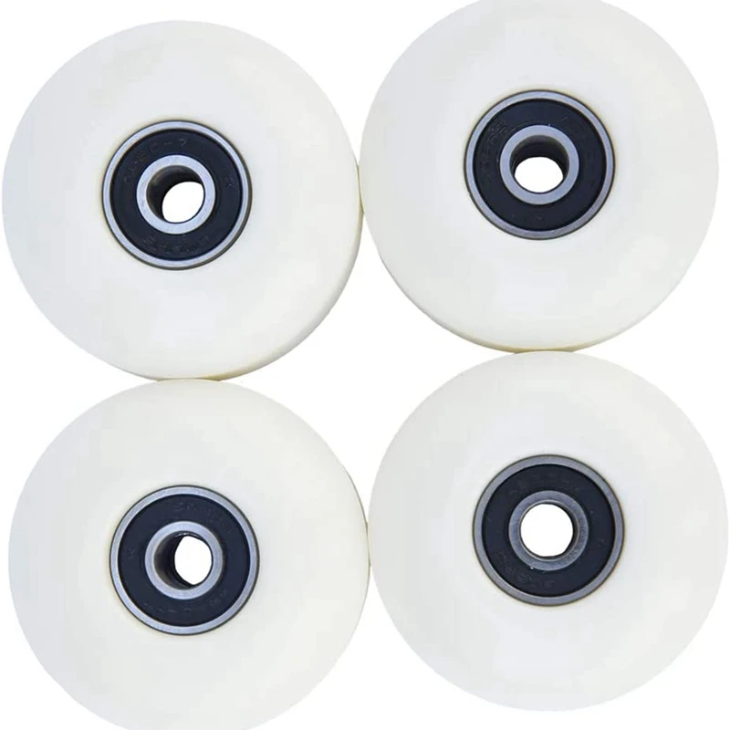 2 Set Skateboard Wheels With Bearings 52X30mm Street PU Wheels Skateboard Parts Cruiser Longboard Wheels, Black & White