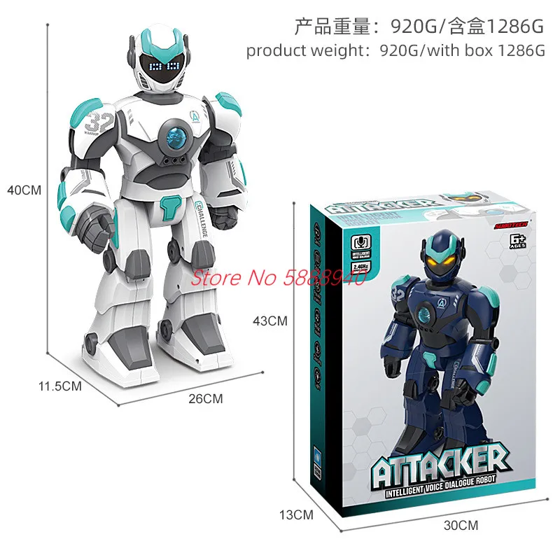 40CM Large Smart Voice Dialogue RC Robot 2.4G Gesture Sensing Programming Sing Dancing 3 Remote Control Modes Robot Kids Gift