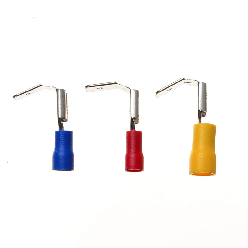 100pcs/Set Piggy Back Spade Terminators Insulated Butt Connector Crimp Electrical Terminals 10-22AWG Red Blue Yellow