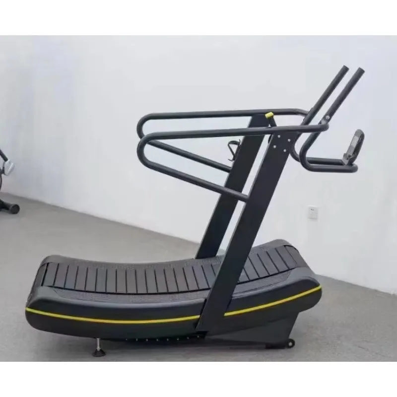 Commercial Curve Treadmill Sports Exercise Fitness PVC Material LED Screen Mechanical Driving Wireless Heart Rate 190KG 0-20km/h