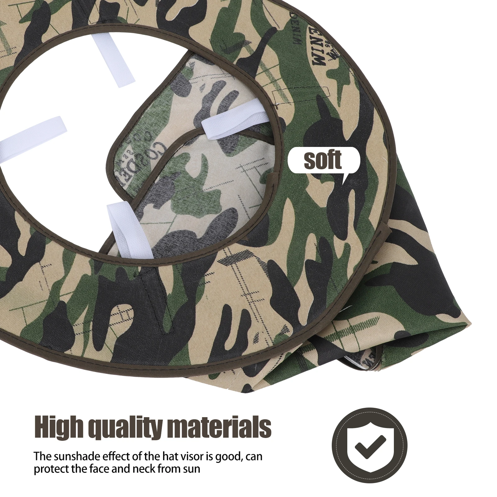 

Sunshade Visor Hats with Neck Flap UV Protection Camouflage Cotton Polyester Work