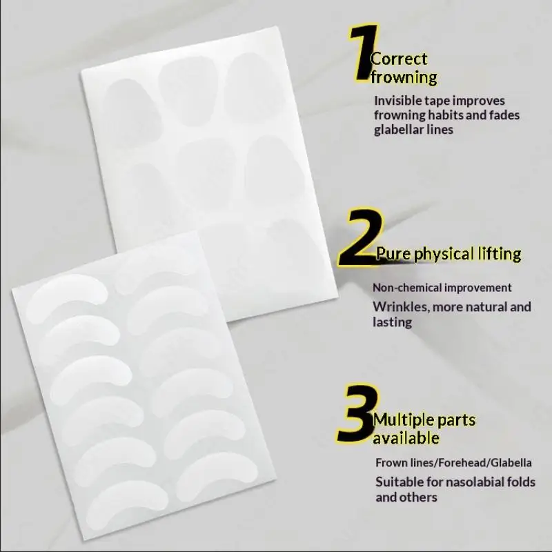 10 Pcs Frown Preventing Facial Patches Comfortable Forehead Wrinkle Reducer Pads for Between Eyes Night Skincare Routine