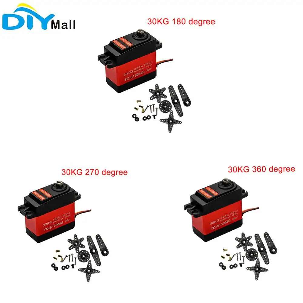 Wasserdichtes 30 kg TD-8130MG großes Drehmoment digitales kernloses Servo 180/270/360 Grad Version für RC Car Crawler Boot Flugzeug
