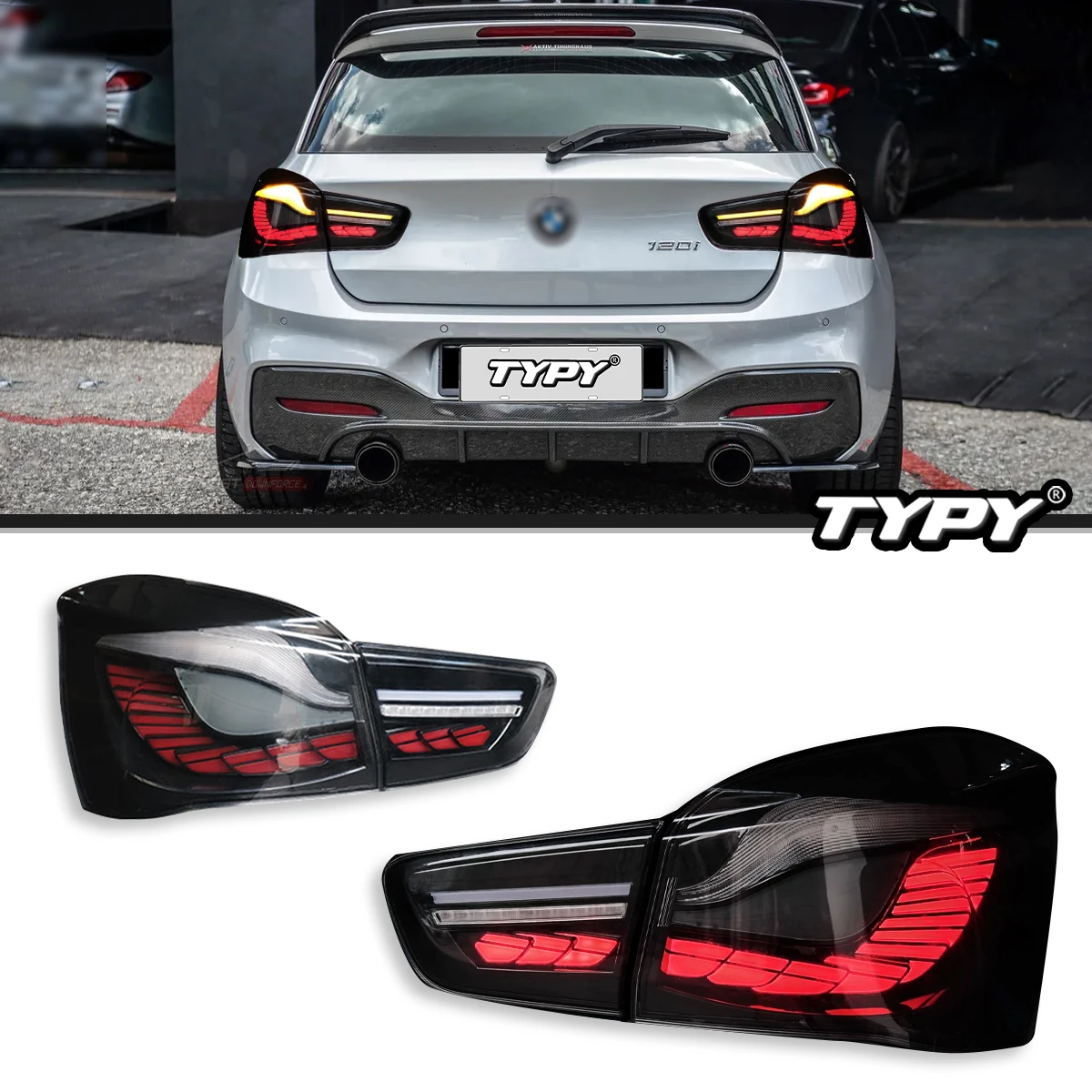 

TYPY задний фонарь в сборе для BMW 1 серии 2015-2018 F20, светодиодный задний стример, модифицированный тормозной указатель поворота, автомобильные аксессуары