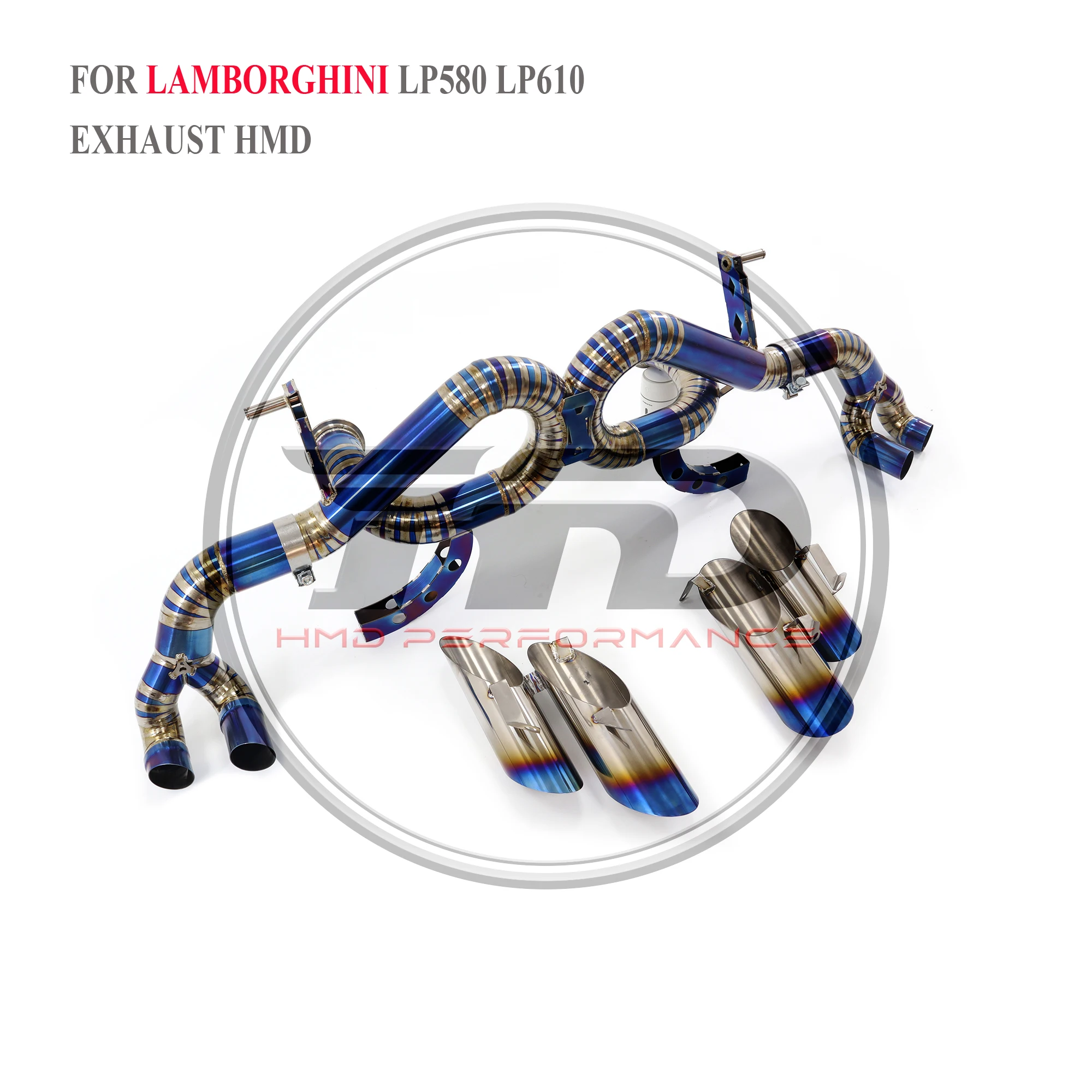 HMD Titanium Exhaust System Performance Catback for Lamborghini Huracan LP580 LP610 Without Valve And Muffler With Tips