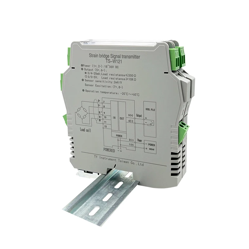 1IN 1OUT Strain Bridge Signal Transmitter 4-20mA/0-10V Output Load Cell Amplifier for Industrial Weighing & Force Measurement