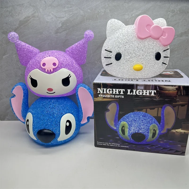 Disney Stitch Particle Projection Night Light Cartoon Lilo and Stitch 3D Doll Reading Lamp USB Creative Desk Lamp Kids Gifts