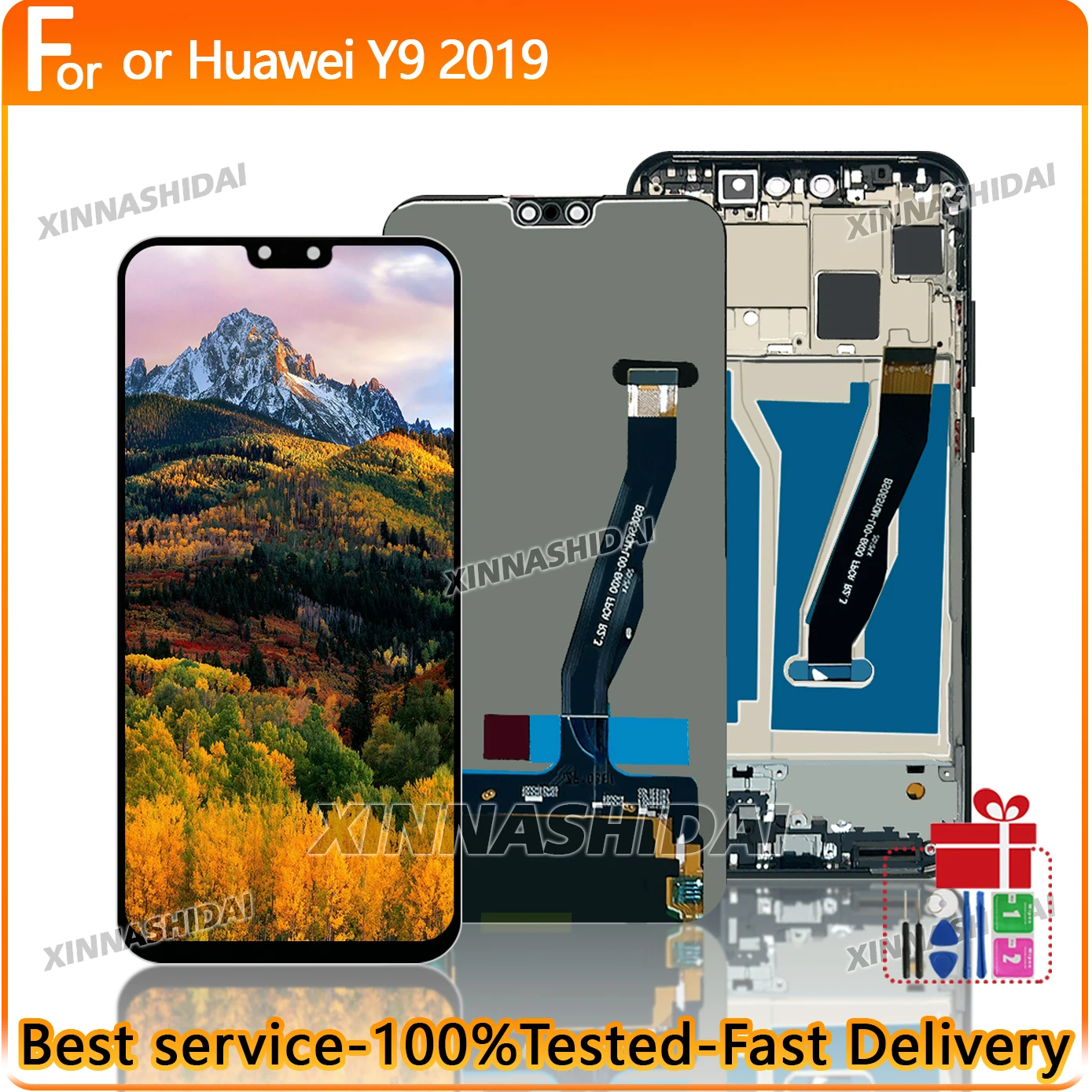 6.5'' TFT For HUAWEI Y9 2019 STK-L21 STK-LX1 LCD Display Touch Screen Digitizer Assembly Replacement
