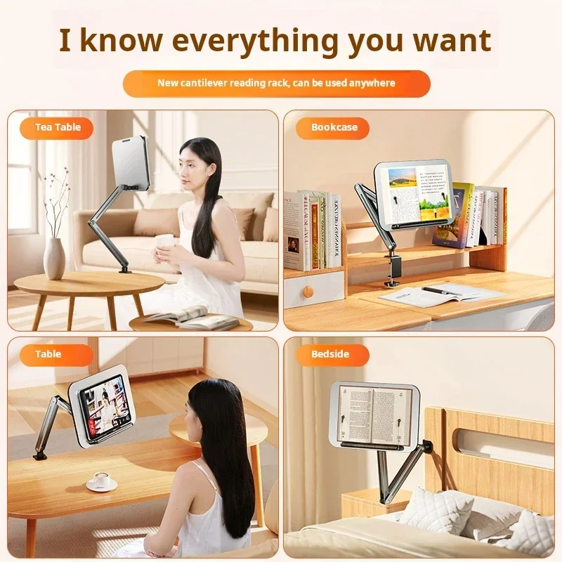 Book Stand for Reading, Adjustable Holder with Pad/books, Foldable Desktop Riser for Cookbook,Sheet Music,Laptop Book Holder