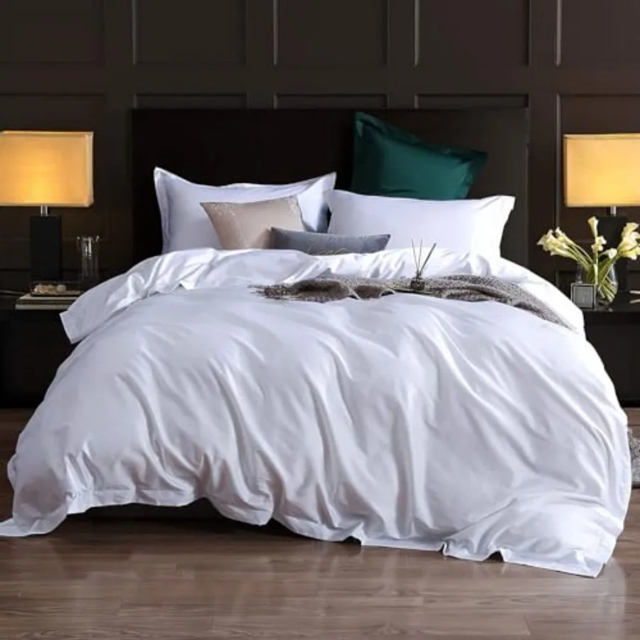 

Duvet Cover Set 00% Egyptian Cotton High Thread Count Quilt Cover 68" x 90" Sateen Weave Luxury Hotel Quality Duvet Covers with
