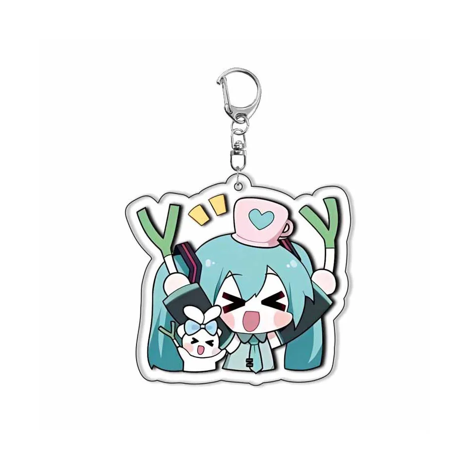 

2026 Hatsune Miku Acrylic Keychain Anime Cosplay Accessories Cute Cartoon Keyring Gift