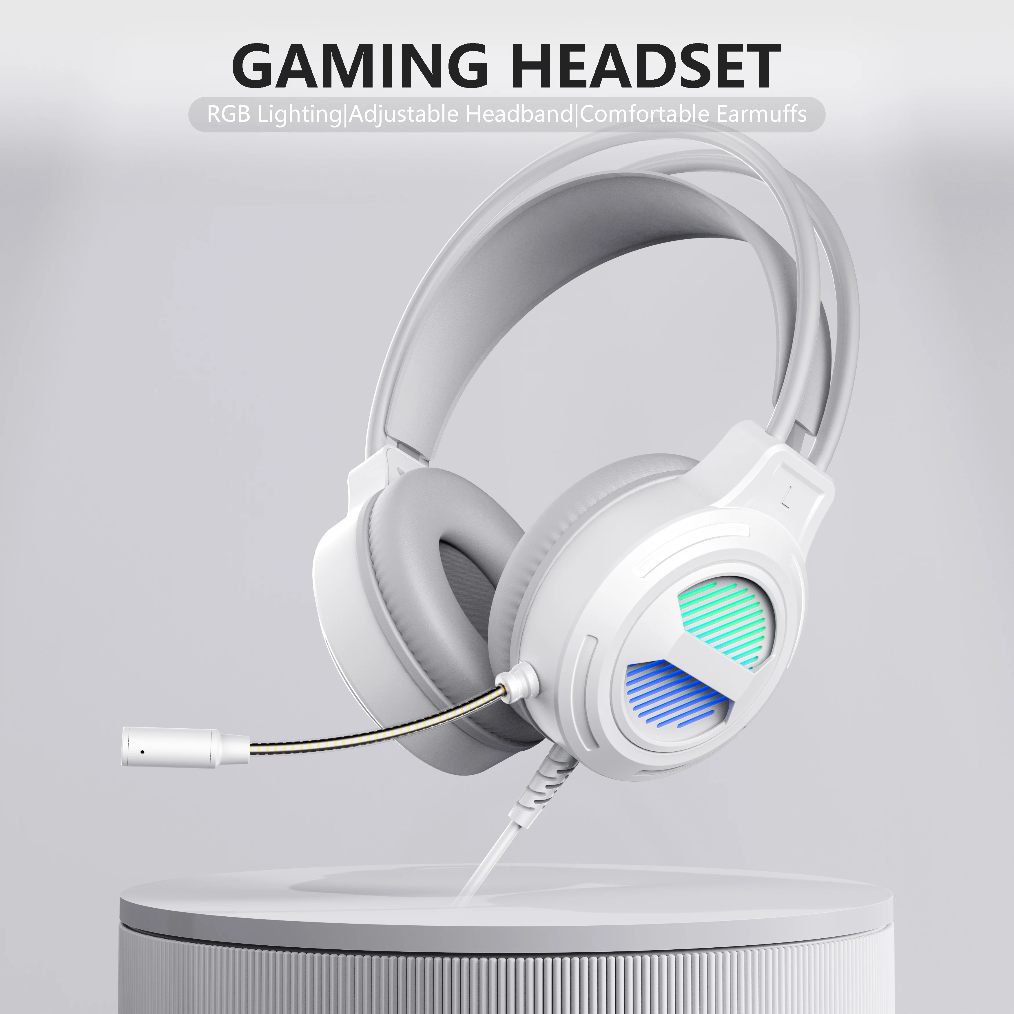 SW-G10 Gaming Headphones Wired RGB lighting USB Gaming Headphones forHeadset Bluetooth3.5mm connection Wearable Computers