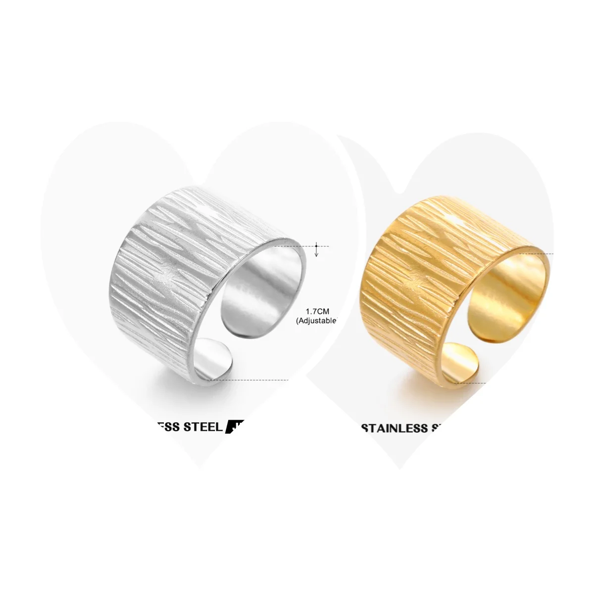 Irregular Line Open Ring Gold Plated Titanium Steel Adjustable Ring for Women Abstract Geometric Dainty Stackable Jewelry
