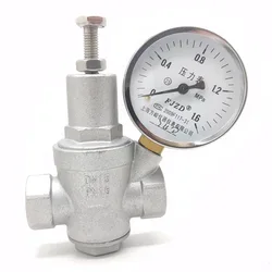 304 Stainless steel water pressure reducing valve with pressue gauge DN15-DN50 Water Pressure Regulator/Reducing/Relief Valves