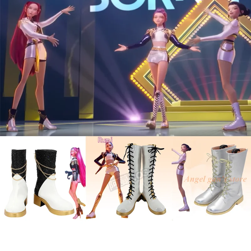 

KPop Охотники на демонов Руми Мира Зои Косплей Костюм Обувь Аниме Карнавальные сапоги на Хэллоуин Детская обувь по индивидуальному заказу Сапоги
