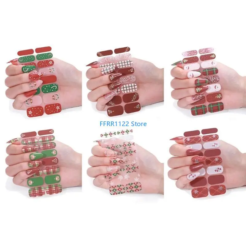 Y1UF Satury Christmas Ensino obras unhas Decalques para festas férias