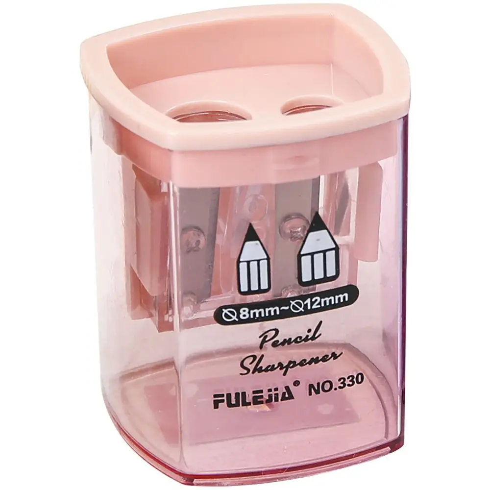 Double Hole Pencil Sharpener Random Color Triangles Hexagons Circles Squares Pencil Shavings School Office Supplies