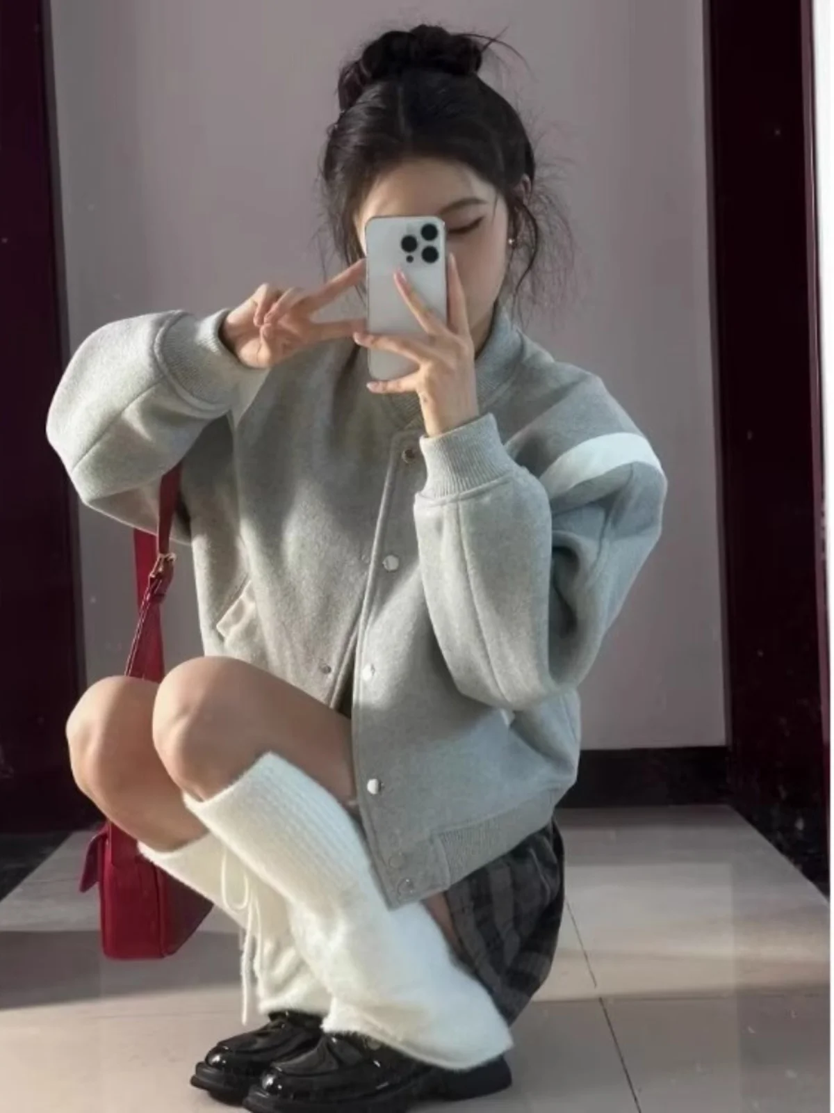 

Baseball Jackets Hiphop Womens Winter Thermal Hooded Quilted Sherpa Fitted Reversible Slim-Fitting Stand-Collar Full-Zip Outdoor