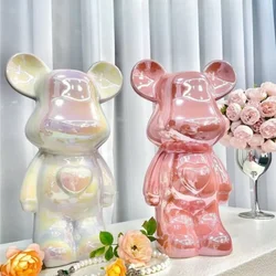 Aesthetic Bear Figure Ceramics Plating Violent Bear Statue Figurine Sculpture Luxury Living Room Decoration Desk Accessories