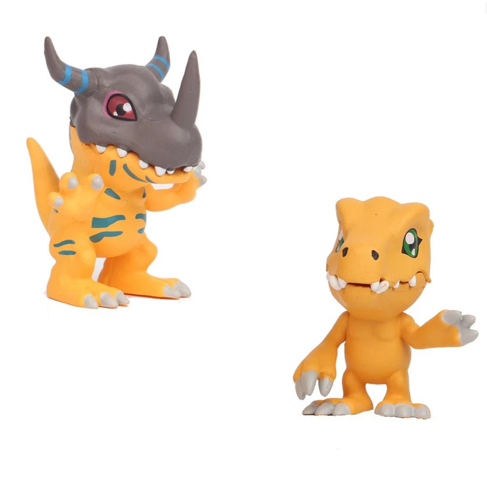 2 Pcs/Set Digimon Adventure Figures Statue WarGreymon Agumon Gabumon Palmon Tentomon Digital DNA Evolution PVC Model Kid Toy