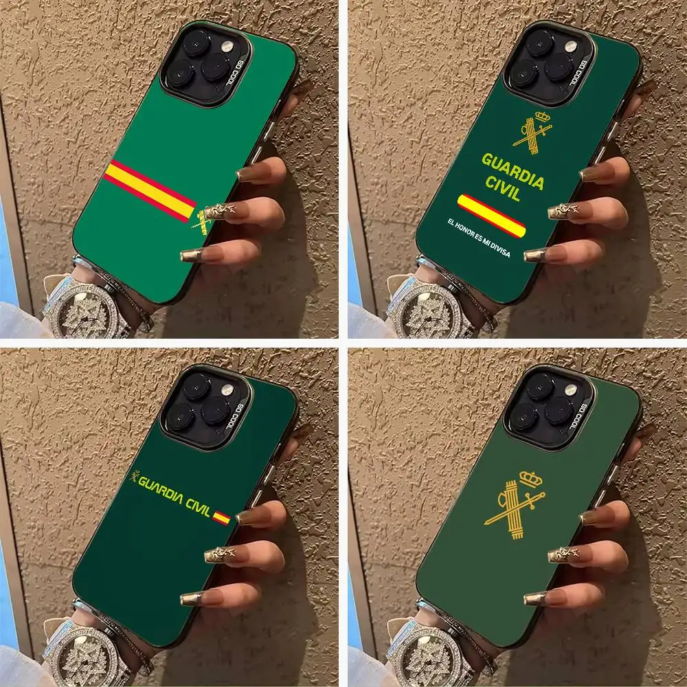 

Spanish- Guard -Civil -Emblem Phone Case For IPhone17 16 11 12 13 14 15 16 Pro Max Plus Cover Colored Silver Funda Bumber
