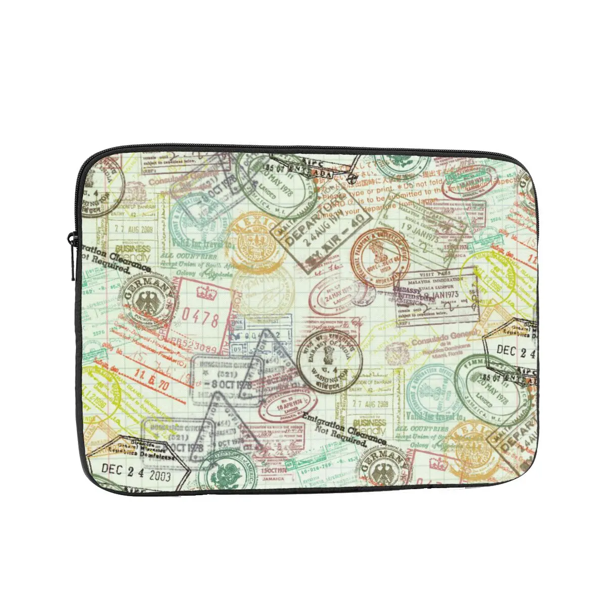 Passport Stamps Travel Laptop Bag Sleeve 12