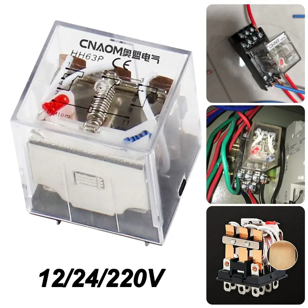 Industrial HH62P Power Relay High Current Universal DPDT Relay 12/24/220V Micro Mini Relay Electronics