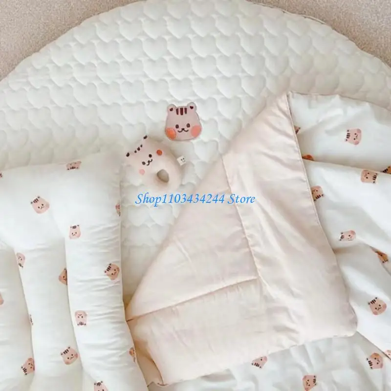 سجادة لعب دائرية من القطن للأطفال، سجادة أرضية مطرزة ناعمة صديقة للأطفال، سجادة لعب دائرية لتزيين غرفة الأطفال