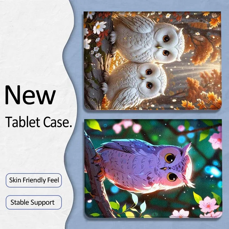 

Cute White Owl Pair For Samsung Galaxy Tab A7 A A8 A9 A11 S6 S11 10.1 10.4 10.5 Inch Lite PLus Soft Tablet Case Gift