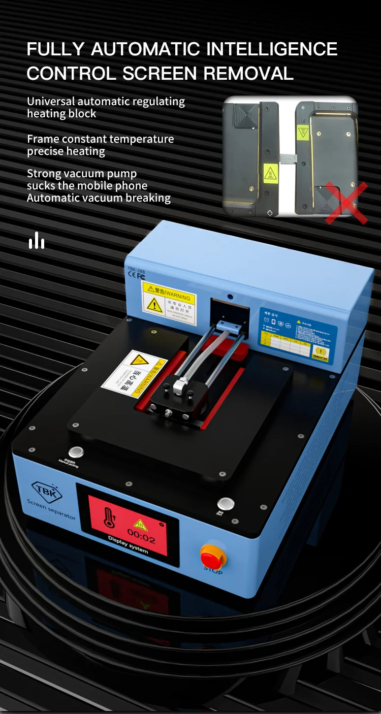 Imagem -04 - Máquina Separadora de Aquecimento de Tela Lcd Totalmente Automático Inteligente Reparação de Tela Remoção Automática Iphone14 13 12 11 x Tbk288