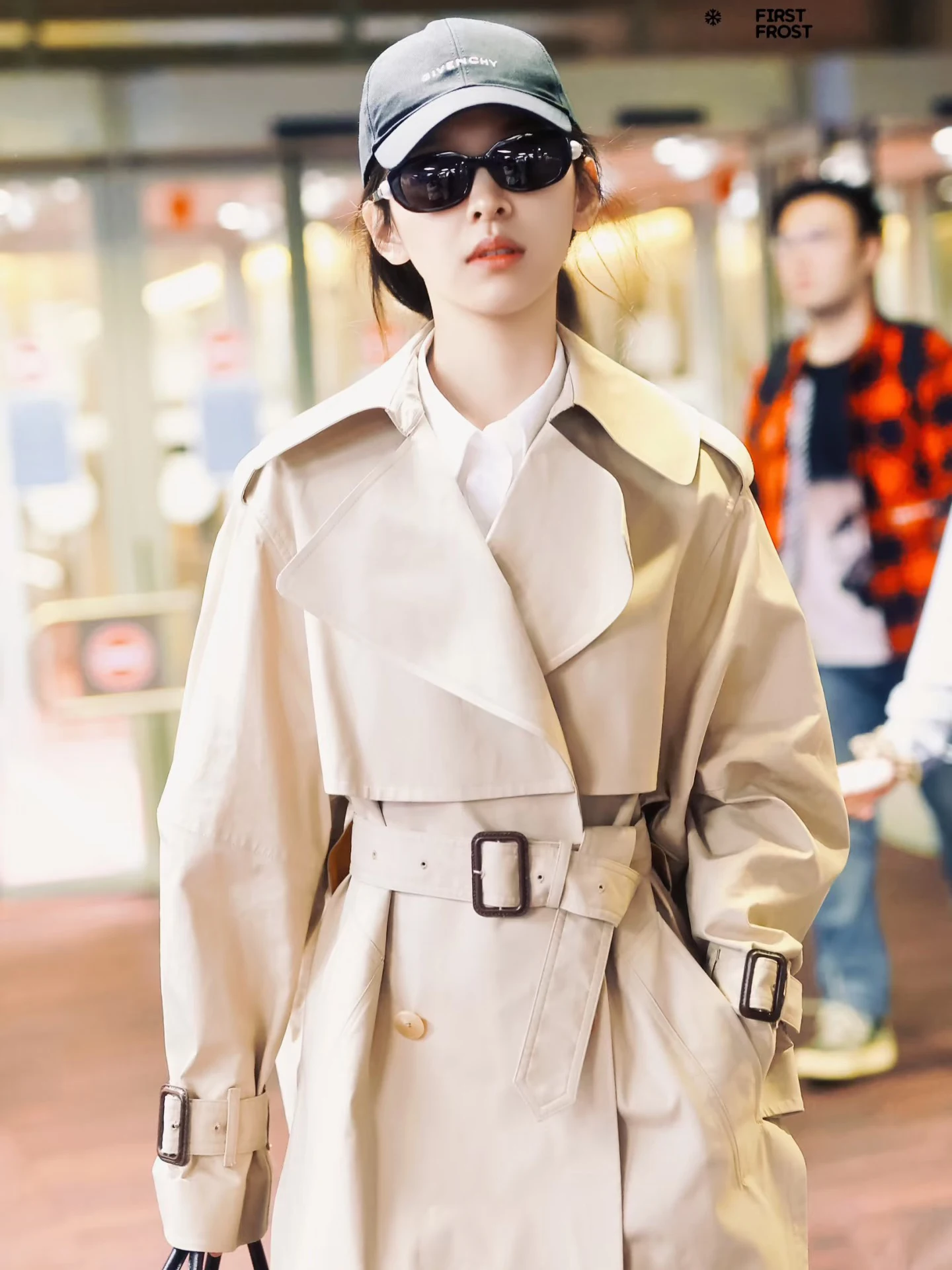 معطف نسائي كاكي طويل خندق 25 خريف شتاء فضفاض للتخسيس معطف أنيق #2