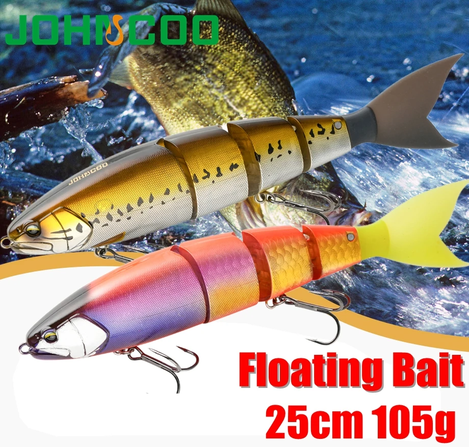 

1 шт., многосоставные рыболовные приманки, 25 см, 105 г, плавающая приманка для плавания, 4 секции, тонущая искусственная скользящая приманка, приманка для щуки