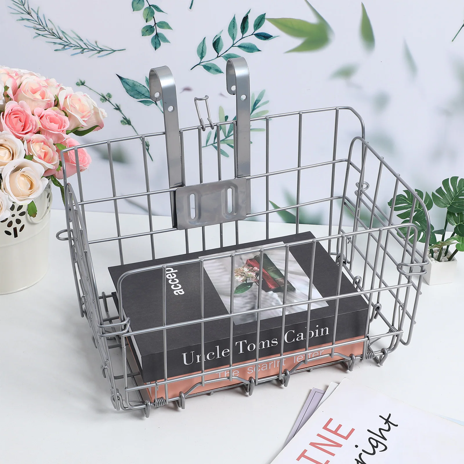 

Bicycle Rear Silver Foldable Metal 34x20x23cm Storage Bike Baskets Bicycle Storage Basket Riding Handlebar Mount Adult