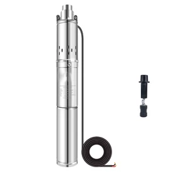 3inch 150W 370W 750W Solar DC Deep Well Pump Flow 2000L/H With MPPT Built Controller Solar Stainless Steel Submersible Pump