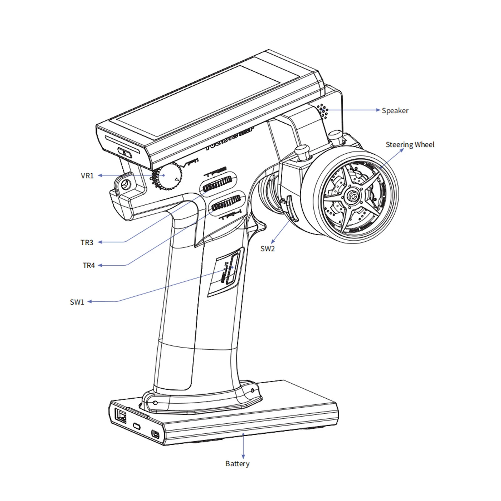 2.4G Transmitter Radio Transmitter 8CH Remote Controller with AFHDS 3 Protocol FGR4S Receiver for Remote Control Car Boat Models