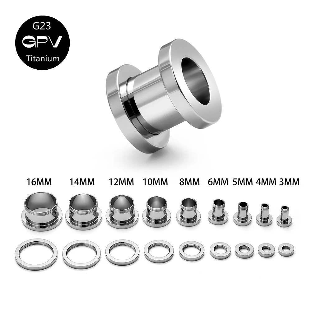 1/10Pcs/Lot G23 Titanium 3-16mm Ear Plugs And Tunnels For Ears Weights Expansions Piercing Gauges Ear Stretcher Expander Jewelry