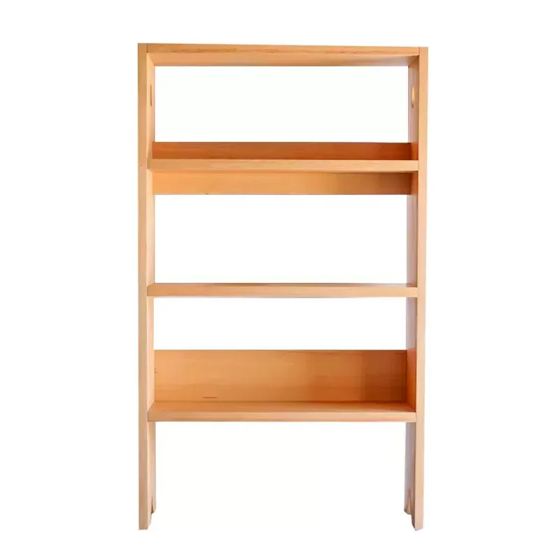 Study storage rack Multi-layer living room shelf Solid wood bookcase Bookshelf