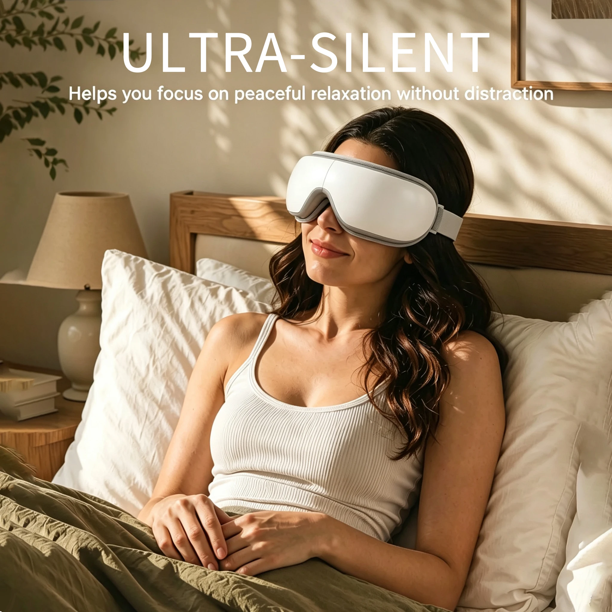 2027 NEW Heated Smart Vibration Eye Massager Compress Bluetooth Music with Heat Heated Massage Eye Mask Birthday Gifts for Women