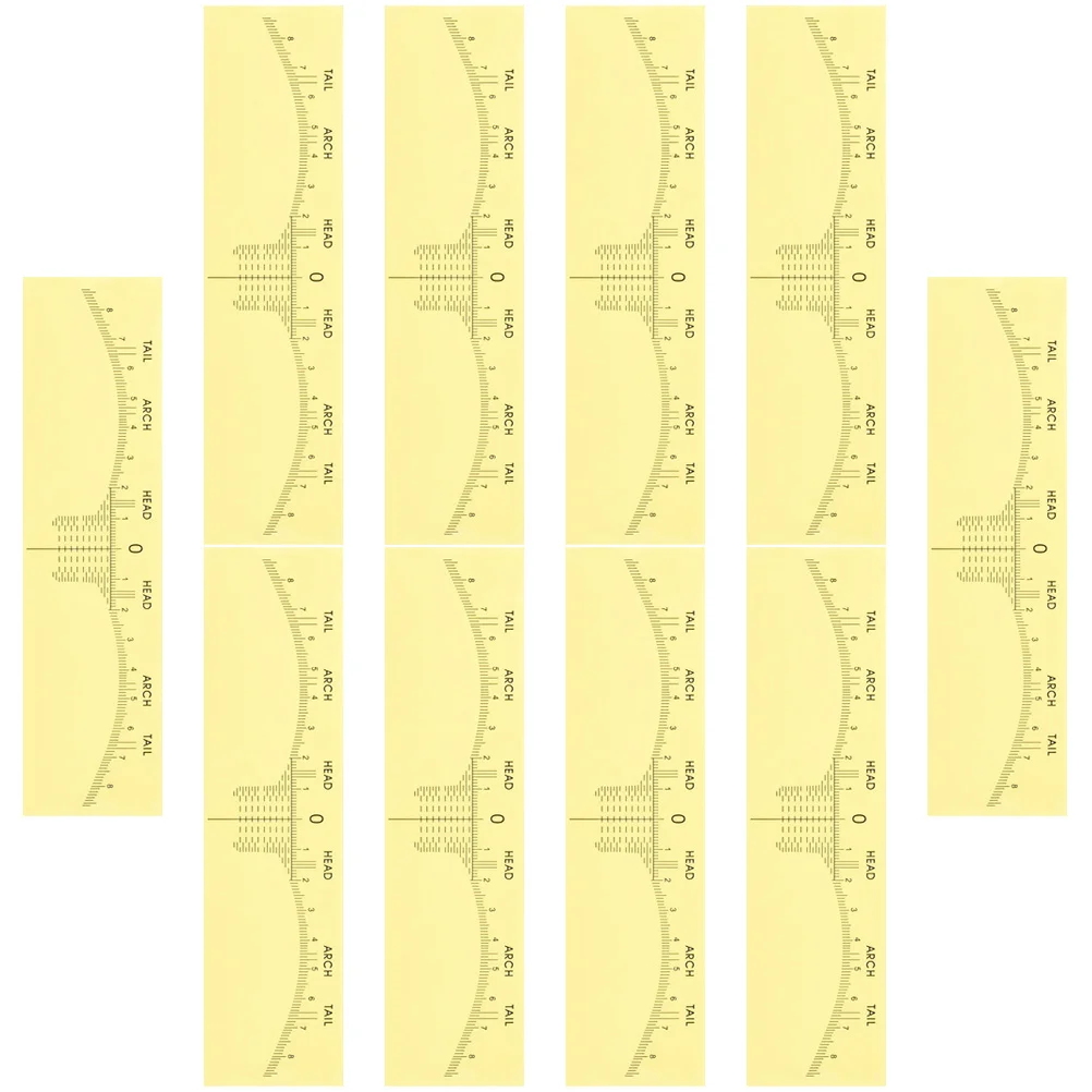 10 قطعة أداة قص الحواجب التشذيب الوشم حاكم ملصقات صفراء ماركر خط أدوات لقياس بولي كلوريد الفينيل ختم عدة النساء