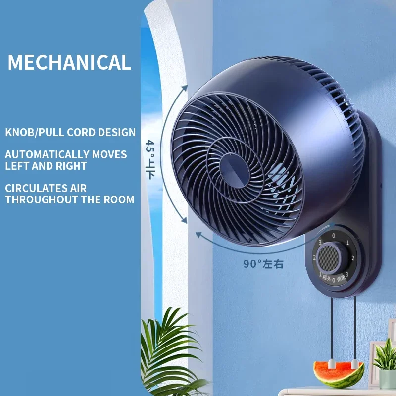 لا يوجد مثقاب مثبت على الحائط، مروحة صغيرة منزلية لتدوير الهواء للمطبخ والحمام، تركيب مجاني متأرجح #2