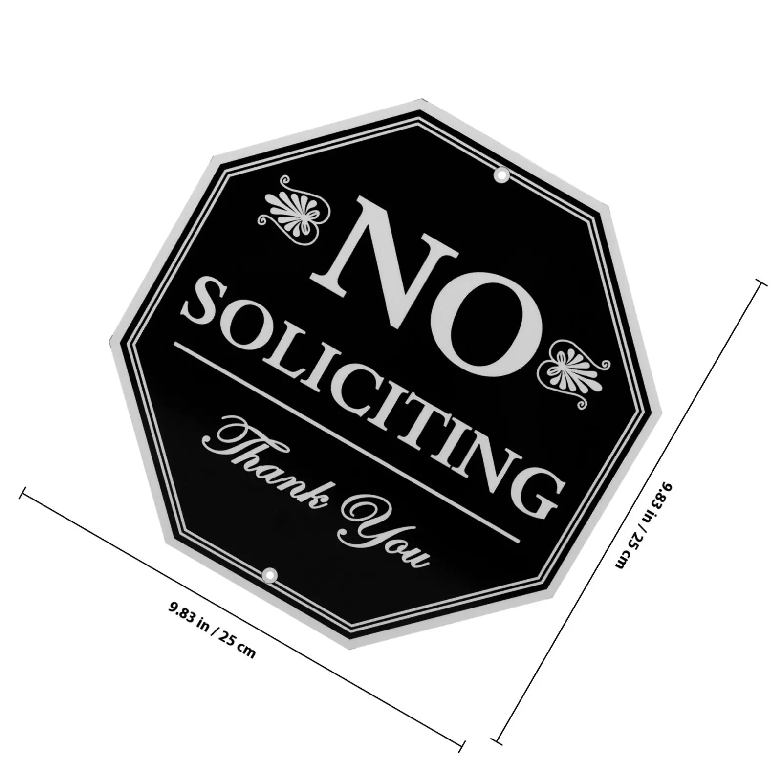 No Soliciting Sign Aluminium Material Waterproof for Front Door Outdoor Use Clear No Soliciting Yard Warning Ring Doorbell Sign