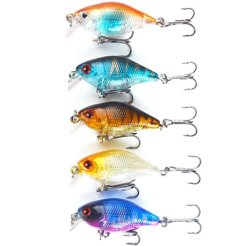 

1pcs 4cm/4.6g Rocking Little Fatty Black Triple Hook Plastic Imitation Road Runner False Bait Reinforcement of The Double Ring