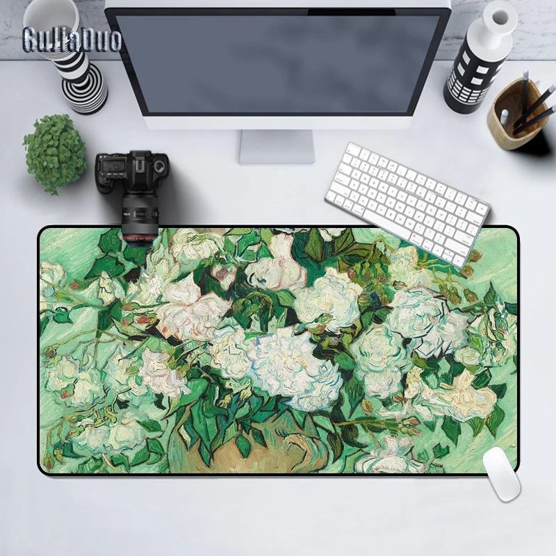 

GuJiaDuo Green Scene Oil Painting Large Mouse Pad Notebook Non-slip Lockedge Table Desk Mat Gaming Hoom Accessories Art Mousepad