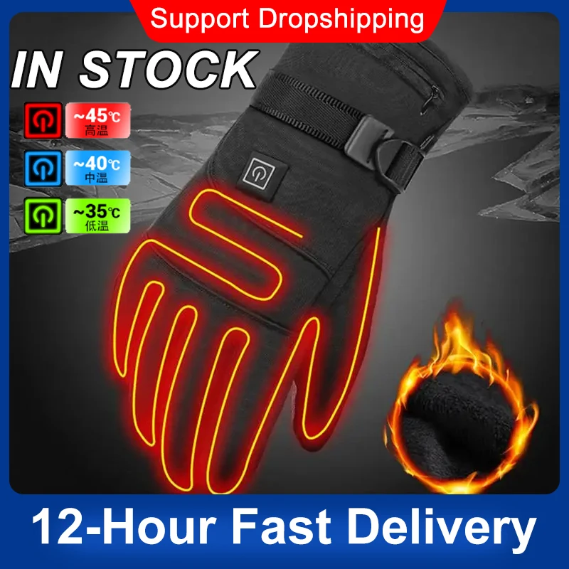 

Heated Gloves For Winter 3.7V Battery box Powered Electric Heating Hand Warmer Skiing Glove For Cycling Fishing Skiing Warm