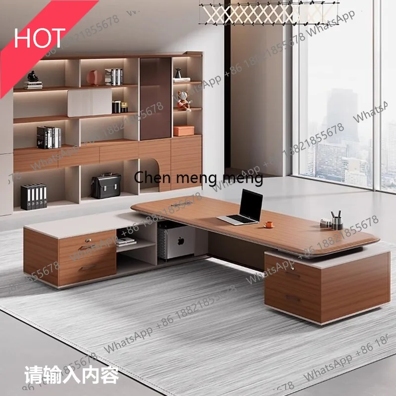 03A Boss desk light luxury manager table and chair combination simple blister process president's room large class table furnitu