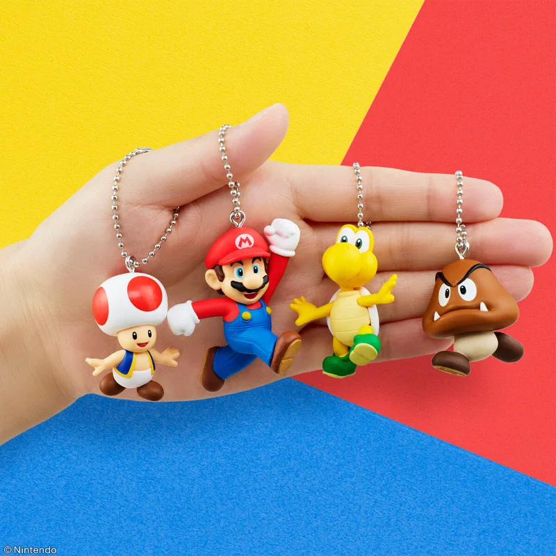 Bandai Original Shokugan Super Mario Anime Figure Mario, Peach