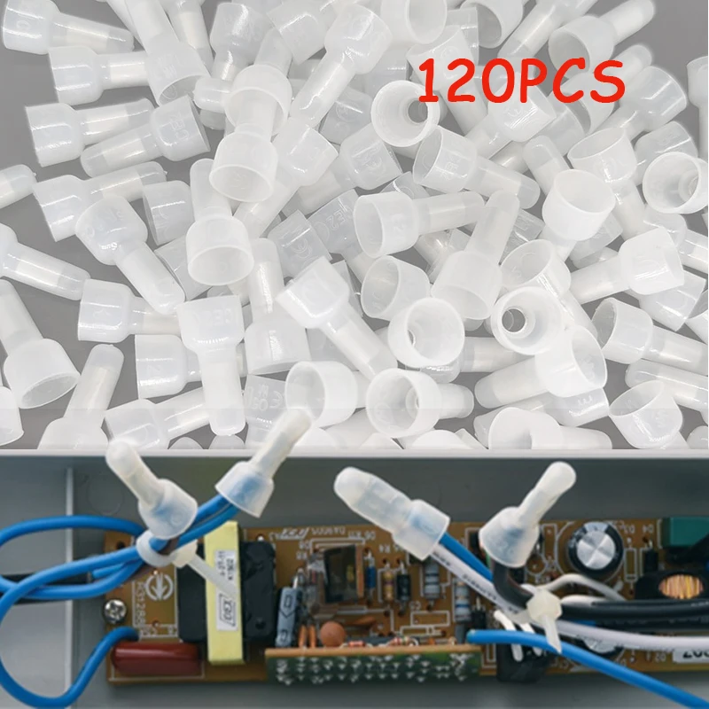 120Pcs Closed End Crimp Cap 22-16 16-14 12-10 AWG Gauge Wire Connector Terminal